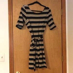 Black and Tan Striped Dress (Very Comfortable!)